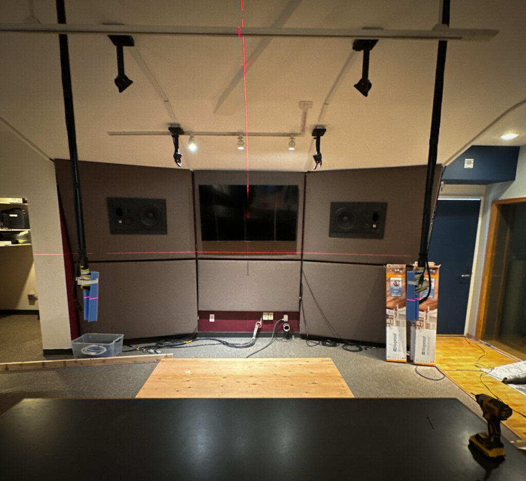 Control room at Frostline Studios under construction.